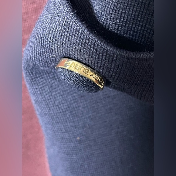 Tory Burch Brianna Colorblock Sleeveless Sheath Dress Navy Burgundy Size Medium - Picture 5 of 9